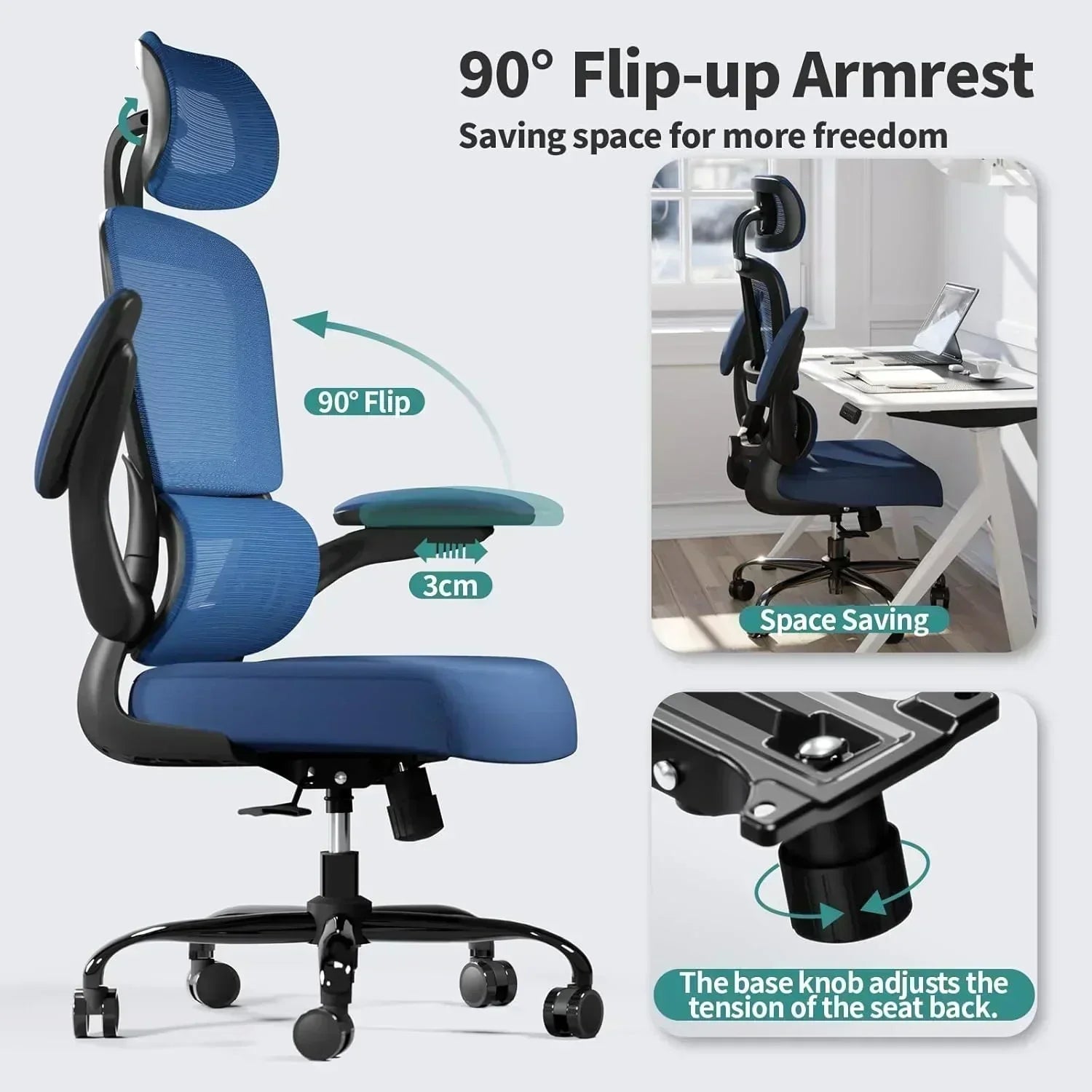 TRALT Office Chair Ergonomic Desk Chair 330 lbs Home Gaming Chair with Wheels