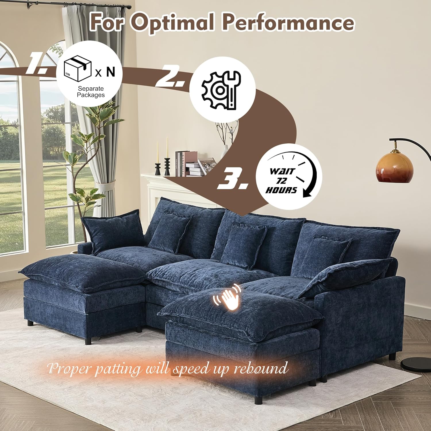 108 U-shaped sofa modular sofa Comfortable cloud sofa