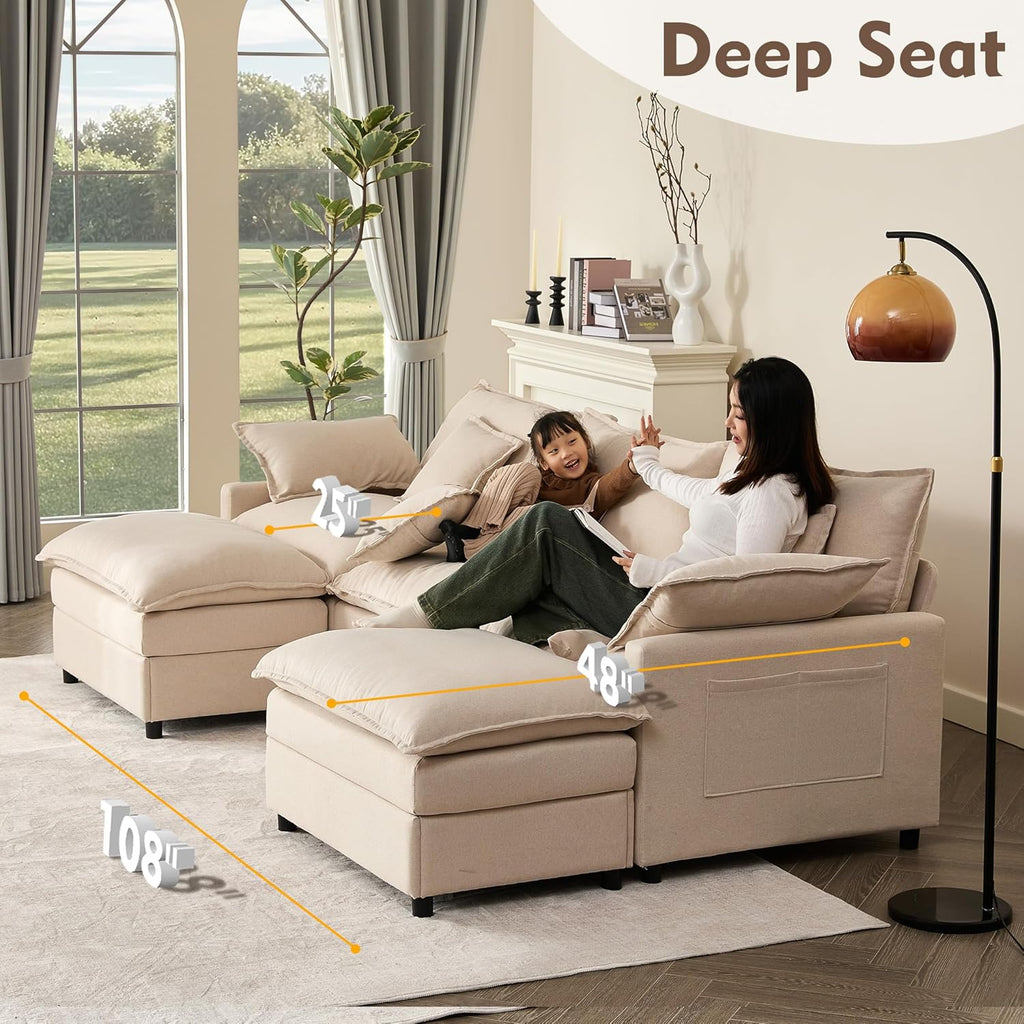 108 U-shaped sofa modular sofa three-seater comfortable cloud sofa