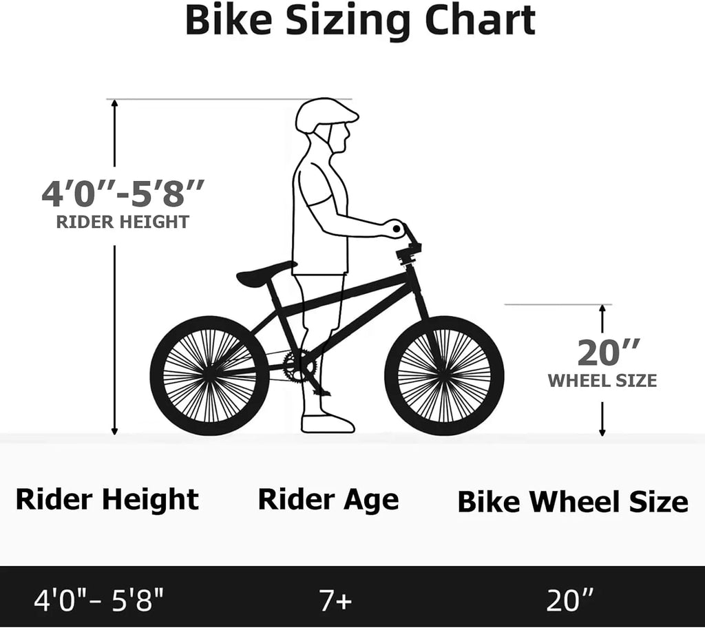 WEIZE Freestyle BMX Bicycle 20 Inch Stunt Bike for Kids and Adults Men and Women High Strength Steel Frame 360 Degree Rotor Freestyle