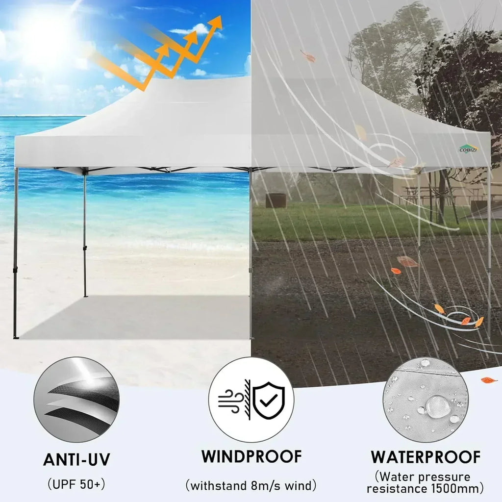 COBIZI 10x20 Heavy Duty Pop up Canopy Tent 6 sidewalls Commercial Canopy Wedding Party Tents
